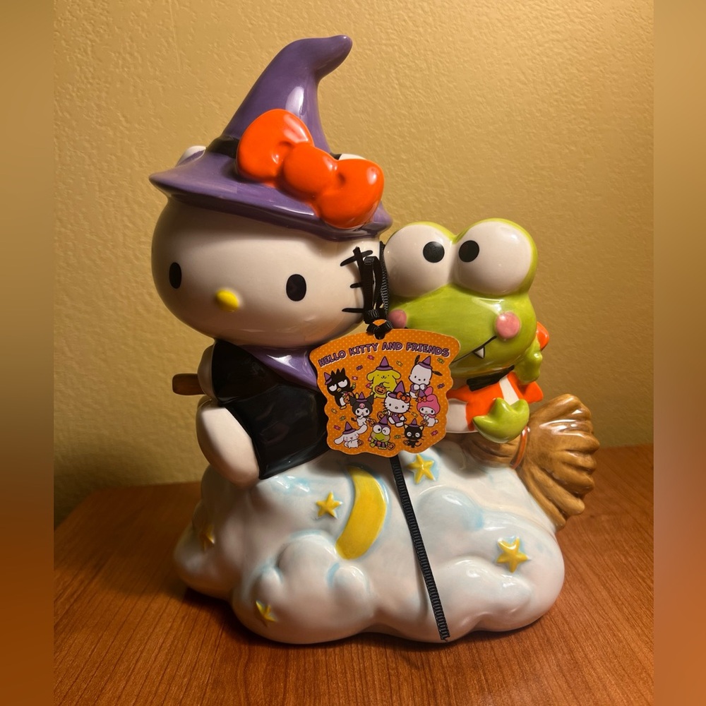 Hello Kitty Witch And Kerroppi Halloween Cloud Porcelain Statue HomeGoods